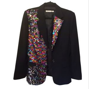 Womens Sequin Holiday Blazer